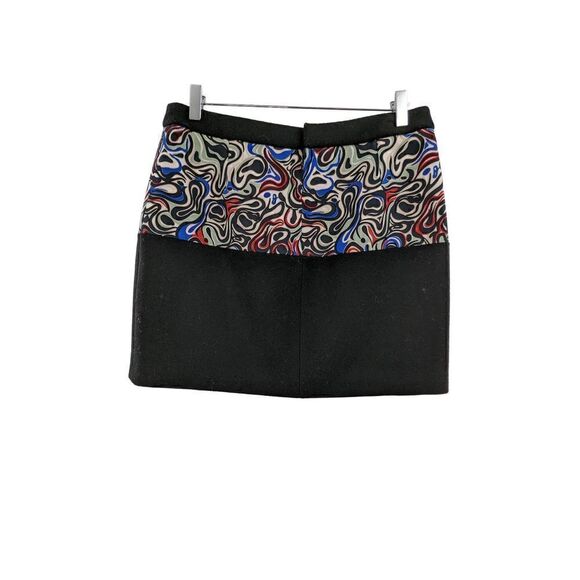 Balenciaga Paris Women Black Pencil Cut Abstract Print Mini Skirt Size 44 - Picture 4 of 12
